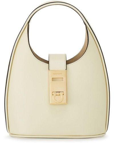 Ferragamo Hobo Mini Leather Handbag - Natural