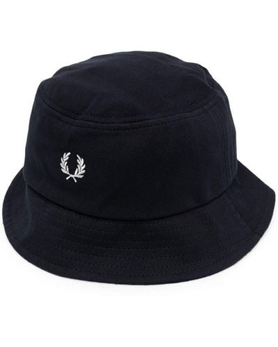 Fred Perry Bucket Hat - Cotton - Blue