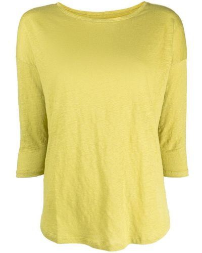 Majestic Filatures Boat Neck Linen Blend Jumper - Yellow