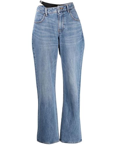 Alexander Wang Bikini Strap Layered Straight Jeans - Blue