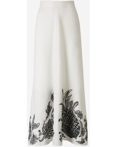 Dorothee Schumacher Textured Linen Midi Skirt - White