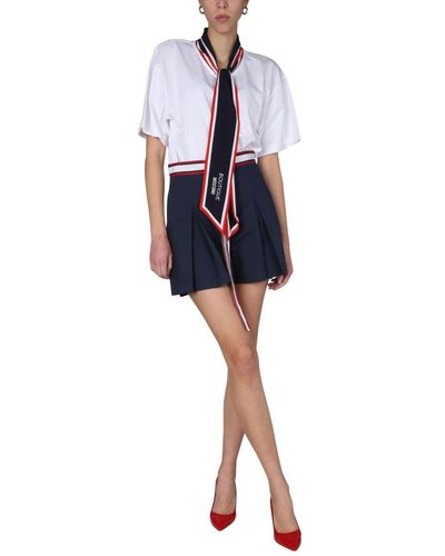 Boutique Moschino Shorts With Sailor Mood Detail - Blue