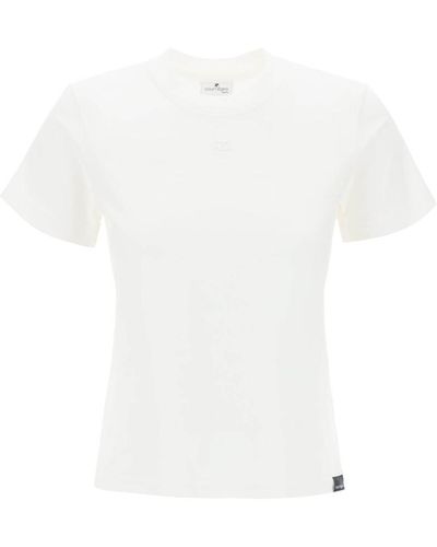 Courreges Courreges Crewneck T-Shirt With Logo - White