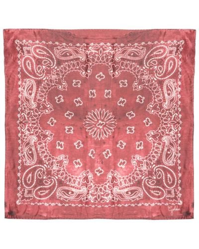 Golden Goose Scarf With Paisley Pattern - Red