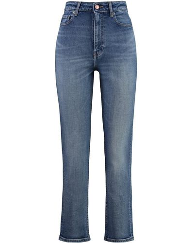 Ganni Cutye High-Rise Slim Fit Jeans - Blue