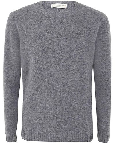 FILIPPO DE LAURENTIIS Gauzed Silk Cashmere Round Neck Pullover Clothing - Grey