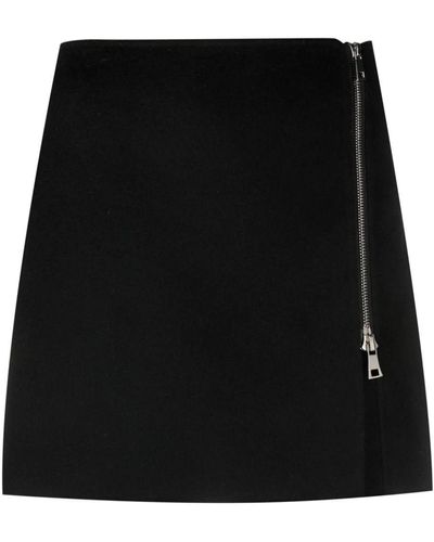 P.A.R.O.S.H. Zip-up Wool Miniskirt - Black