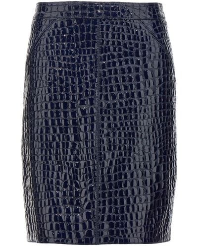 Tom Ford Croc Print Skirt Skirts - Blue