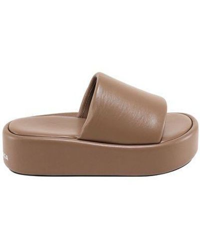 Balenciaga Rise Sandale Platform Slides - Brown
