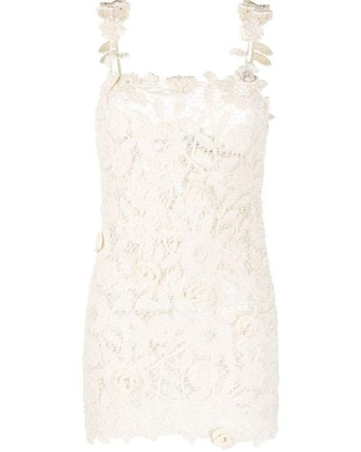 Blumarine Crochet Dress - White