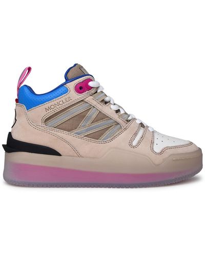 Moncler Multicolor Leather Pivot Sneakers - Pink