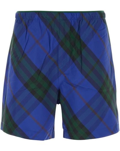 Burberry Printed Nylon Swimming Shorts - Blue