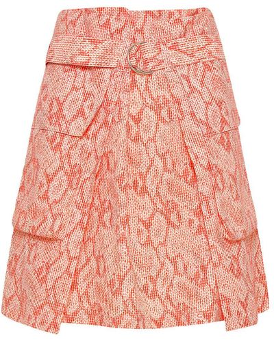 KENZO High-waisted Buckle Belt Mini Skirt - Pink