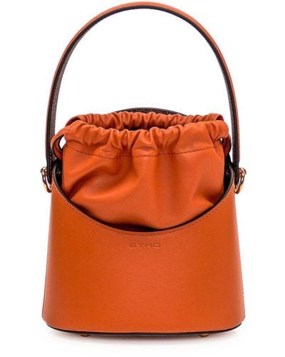 Etro Saturno Mini Bucket Bag - Orange