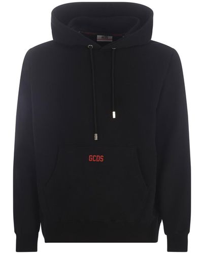 Gcds Hooded Sweatshirt "basic Logo" - Blue