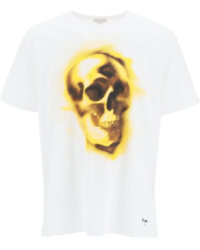 Alexander McQueen Skull Print T-shirt - Metallic