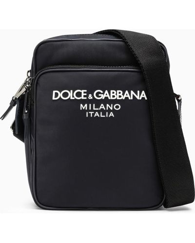 Dolce & Gabbana Dolce&gabbana Blue Messenger Bag In Nylon - Black