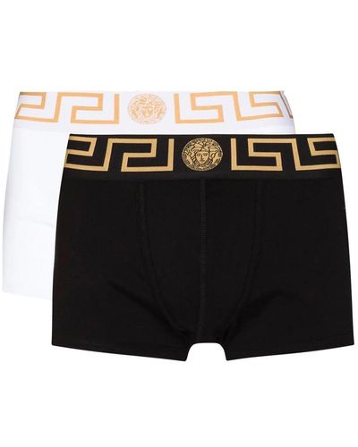 Versace Pack Of Two Stretch Cotton Boxer Shorts - Black