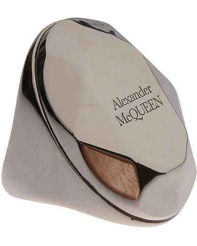 Alexander McQueen Stone Ring - Metallic