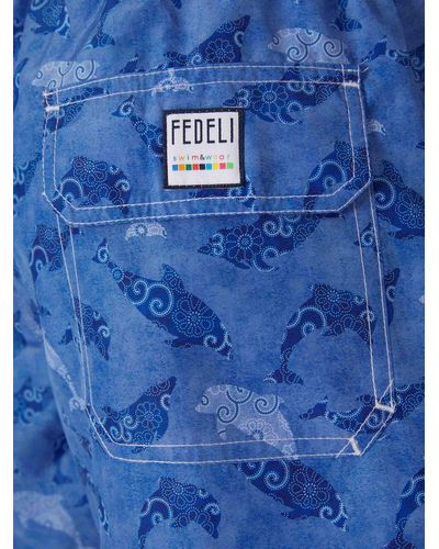 Fedeli Animal Motif Swimsuit - Blue