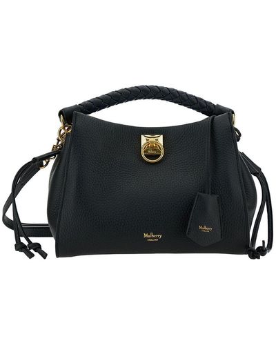 Mulberry 'Small Iris' Handbag With Logo Detail - Black