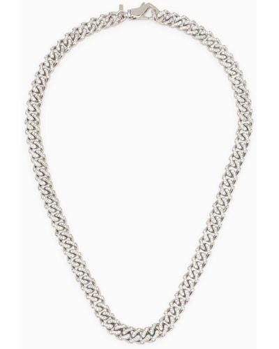 Emanuele Bicocchi Chain Necklace With Crystals - Metallic