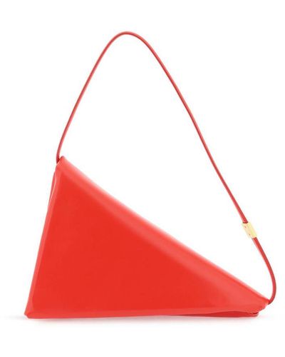 Marni Leather Prisma Triangle Bag - Red