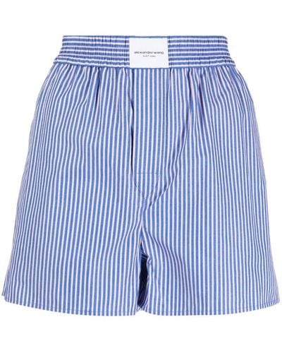Alexander Wang Striped Boxer Shorts - Blue