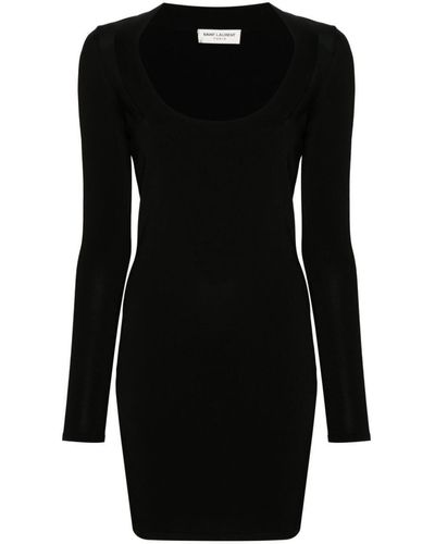 Saint Laurent Knitted Mini Dress - Black