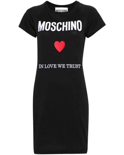 Moschino T-shirt Model Dress With Embroidery - Black