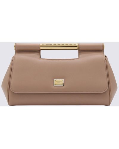 Dolce & Gabbana Medium Leather Top Handle Bag - Brown