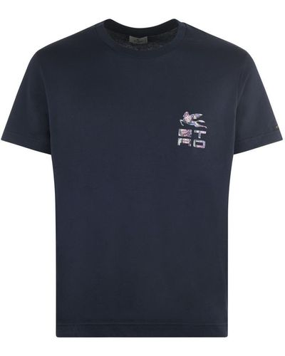 Etro T-shirt In Cotone Disponibile Store Scafati - Blue