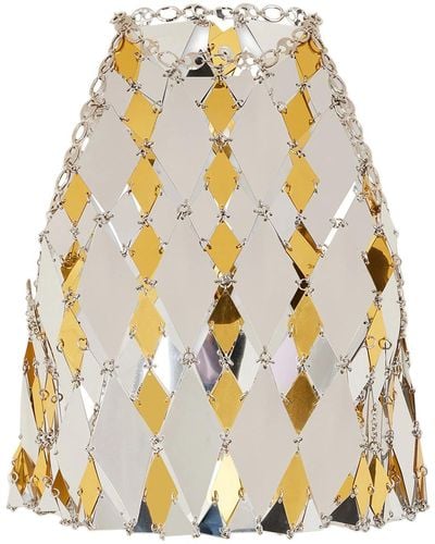 Rabanne Sparkles Crop Top With Diamond Mirrors - Metallic