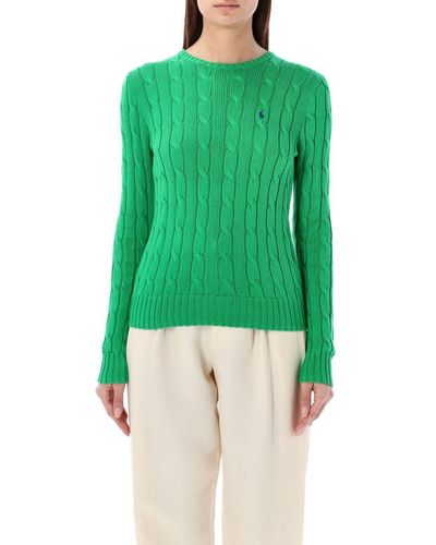 Polo Ralph Lauren Cable-Knit Cotton Crewneck Sweater - Green