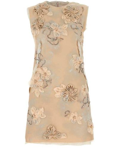 MIU MIU Bow-embellished crepe dress, Sale up to 70% off