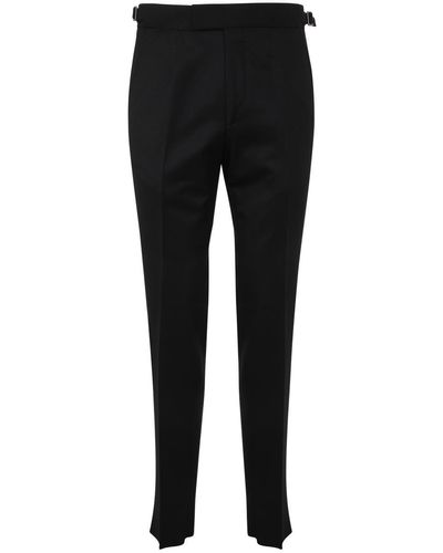 Zegna Pure Wool Trousers - Black