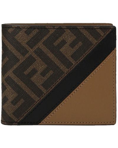 Fendi Diagonal Wallets, Card Holders - Black