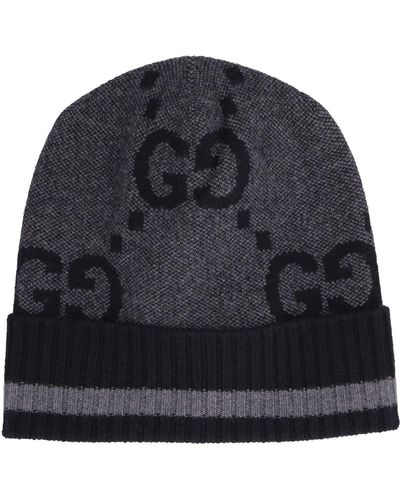 Gucci GG Knit Cashmere Hat - Black