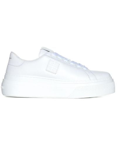 Givenchy City Leather Platform Sneakers - White