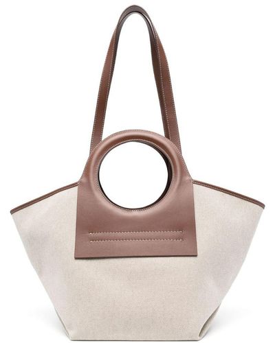 Hereu Cala Small Canvas And Leather Tote Bag - Natural