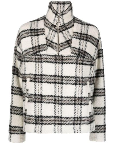 IRO Bika Checked Cotton Blend Sweatshirt - Gray