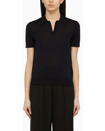 Roberto Collina Navy Polo Shirt - Black