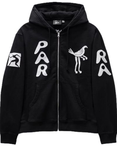 Parra Zipped Pigeon Zip Hooded Sweatshirt - Black