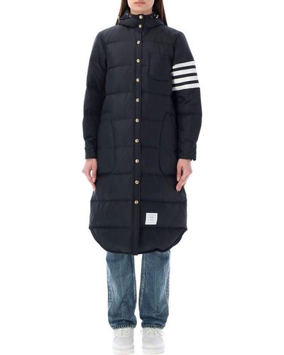 Thom Browne Downfilled Ripstop 4-Bar Hooded Jacket - Blue
