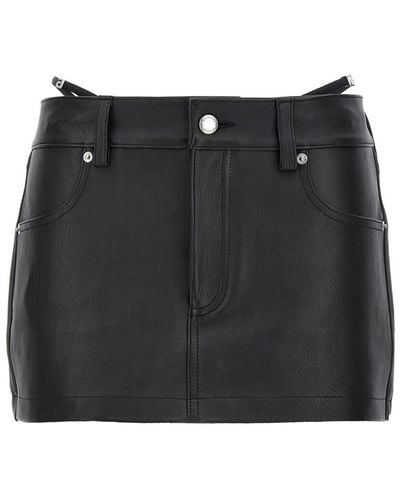Alexander Wang Thong Leather Skort - Black