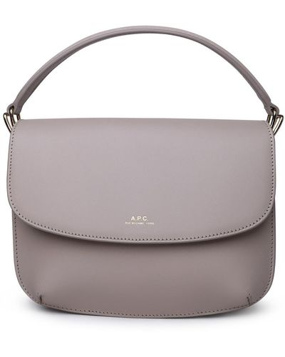 A.P.C. Dove Grey Leather Bag