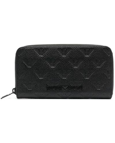 Emporio Armani Leather Continental Wallet - Black