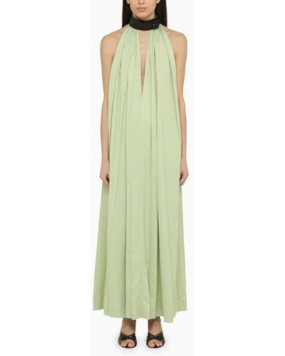 Ferragamo Dress With Contrasting Collar - Green