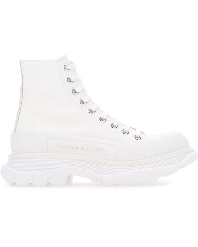 Alexander McQueen Chunky-sole High-top Canvas Sneakers - White