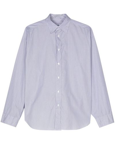Finamore 1925 Striped Cotton Shirt - Purple